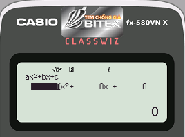 Chức năng giải phương trình bậc 2 tìm tọa độ đỉnh trên CASIO fx 580VNX